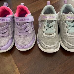 Two pairs of toddler size 8 Skechers
